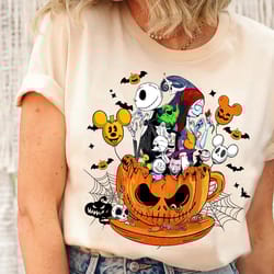 disney nightmare before christmas coffee cup pumpkin spooky balloon halloween tshirt, disneyland halloween christmas mat