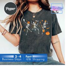 comfort colors skeleton halloween shirt, pumpkin halloween sweatshirt, pumpkin shirt, fall sweatshirt spooky season, fal