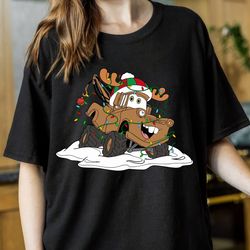disney pixar cars tow mater vintage christmas lights shirt, santa tow mater christmas portrait shirt, disneyland christm