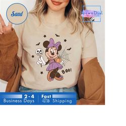 vintage minnie spooky season shirt, minnie mouse halloween shirt, minnie pumpkin shirt, disney spooky shirt, disney hall