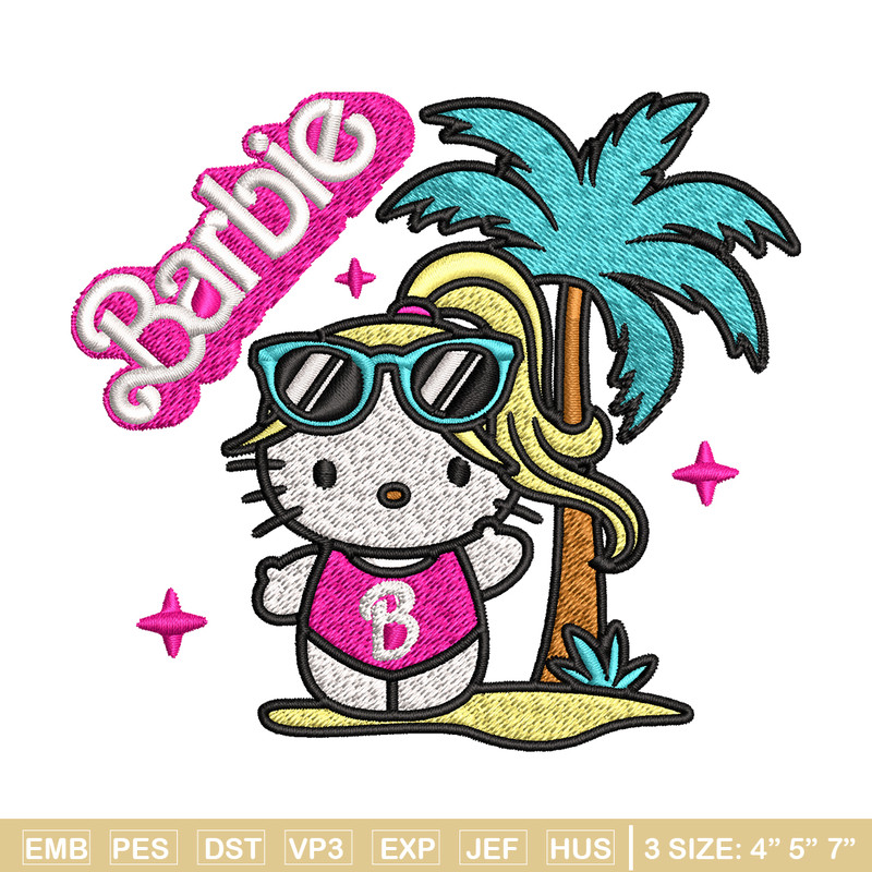 Barbie Hallokitty Embroidery design, Barbie girl Embroidery, logo design, Embroidery File, logo shirt, Digital download..jpg