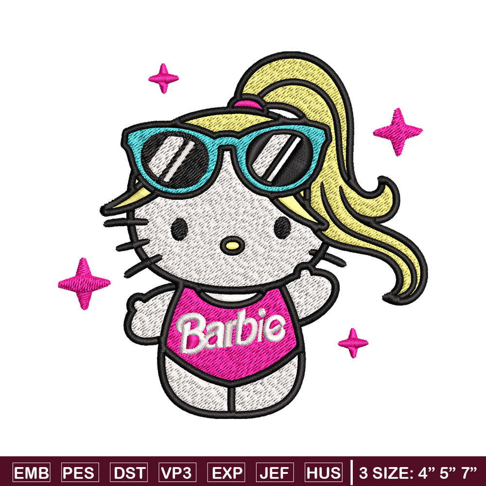 Barbie Hellokitty Embroidery design, Barbie girl Embroidery, logo design, logo shirt, Embroidery File, Digital download..jpg