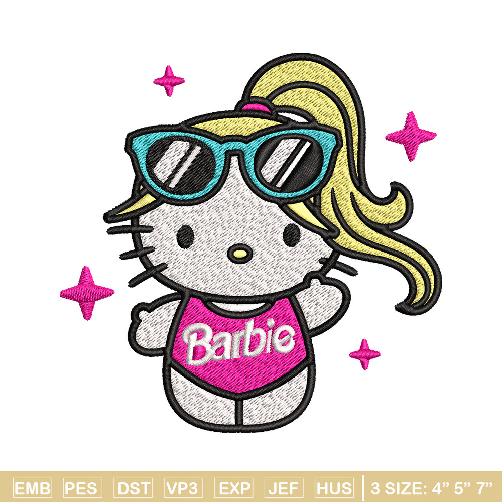 Barbie Hellokitty Embroidery design, Barbie girl Embroidery, logo design, logo shirt, Embroidery File, Digital download..jpg