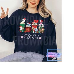 bts bt21 christmas coffee shirt, christmas bangtan shirt, bts kpop merch, christmas gifts for army, bt21 all characters