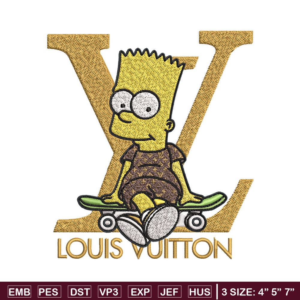 Bart simpson lv Embroidery Design, LV Embroidery, Embroidery File, Logo shirt, Sport Embroidery, Digital download.jpg