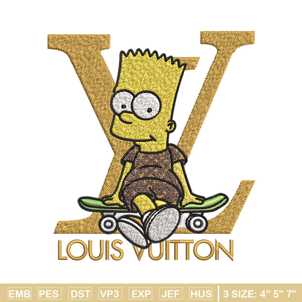Bart simpson lv Embroidery Design, LV Embroidery, Embroidery File, Logo shirt, Sport Embroidery, Digital download.jpg