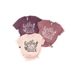 hello 2nd grade shirt, teacher gift shirt, back to school, 2nd grade teacher, second grade shirt