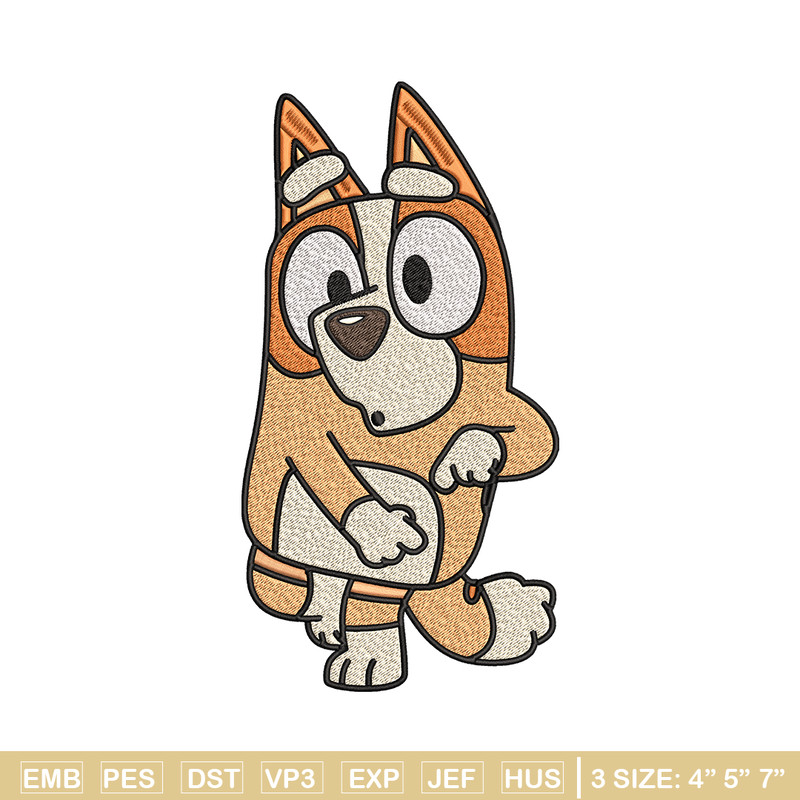 Bingo Heeler Embroidery, Bluey cartoon Embroidery, Embroidery File, cartoon design, cartoon shirt, Digital download..jpg