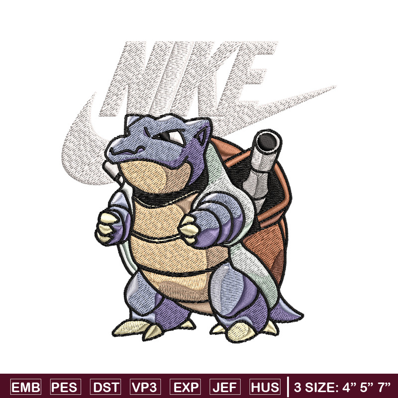 Blastoise Pokemon Nike Embroidery design, Pokemon Embroidery, Nike design, Embroidery file, Instant download..jpg