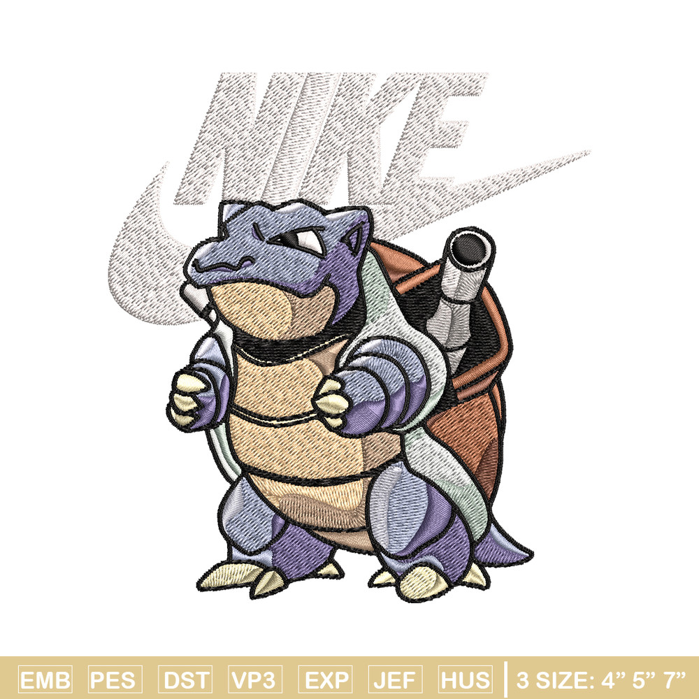 Blastoise Pokemon Nike Embroidery design, Pokemon Embroidery, Nike design, Embroidery file, Instant download..jpg