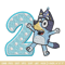 Bluey 2nd Birthday Embroidery design, Bluey Cartoon Embroidery, Disney Embroidery, Embroidery File, digital download.jpg