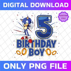 Personalized Sonic Birthday Boy Age Png, Boy Birthday Png, Sonic Birthday Png, Birthday Sonic Png, Digital Download