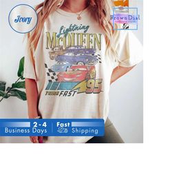 comfort colors retro lightning mcqueen piston cup shirt, disney cars shirt, disney shirts, disney pixar shirt, cars shir