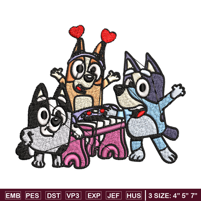 Bluey And Friends Happy Birthday Embroidery, Cartoon Embroidery, Disney Embroidery, Embroidery File, digital download..jpg