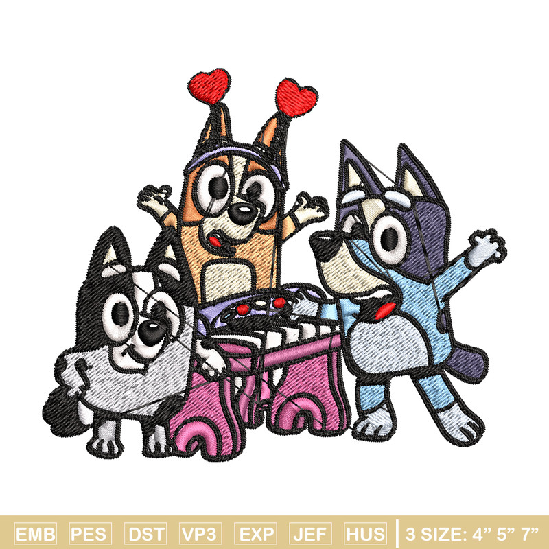 Bluey And Friends Happy Birthday Embroidery, Cartoon Embroidery, Disney Embroidery, Embroidery File, digital download..jpg