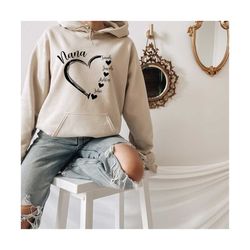 grandma hoodie with grandkids names, custom grandma hoodie, gift for nana, personalized grandma hoodie