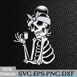 coffee drinking skeleton lazy halloween costume svg, eps, png, dxf, digital download