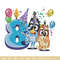 Bluey bingo 8th birthday Embroidery, Bluey birthday Embroidery, Embroidery File, cartoon design, Digital download..jpg