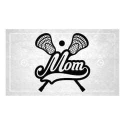 sports clipart: black lacrosse stick net with word 'mom' in with baseball style swoosh underline cutout - digital downlo