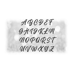 word clipart: black script style alphabet letter templates grouped on one single sheet - digital download svg - not inst