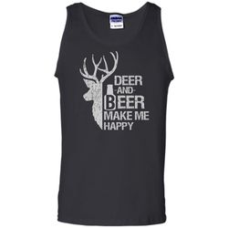 funny hunting deer and beer make me happy man women tank top