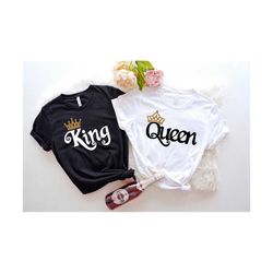 king - queen shirts , couples shirts , his & hers , matching shirts , wedding gift , anniversary gift , honeymoon shirts