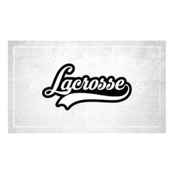 sports clipart: white word 'lacrosse' in script type with baseball swoosh underline on black background - digital downlo