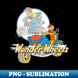 Wonder Wheels Cartoon - High-Quality PNG Sublimation Download - Vibrant and Eye-Catching Typography
