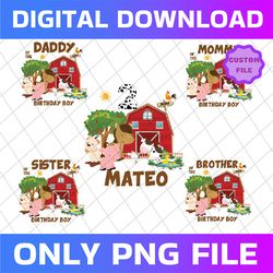 personalized farm birthday png, farm family matching birthday , birthday on the farm theme, digital download