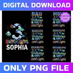 personalized name and age sea aquarium family bundle birthday boy png, ocean sea birthday png, birthday family png, sea