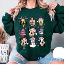 mickey and friends pink christmas tree shirt, disney christmas lights shirt, mickey very merry christmas shirt, wdw disn