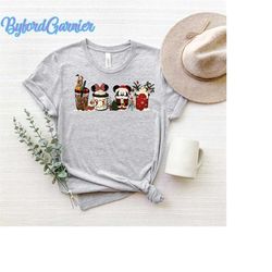 cute disney mickey minnie pluto christmas coffee t-shirt sweatshirt, cute christmas shirts, disney christmas coffee shir