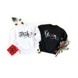 bride and groom sweatshirt, wedding sweatshirt, bride groom matching sweater, bachelorette sweatshirt