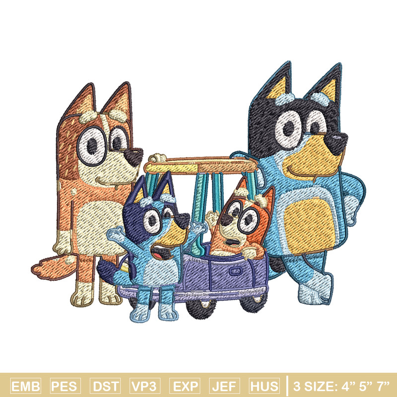 Bluey family Embroidery, Bluey Cartoon Embroidery, cartoon Embroidery, Embroidery File, cartoon shirt, digital download..jpg