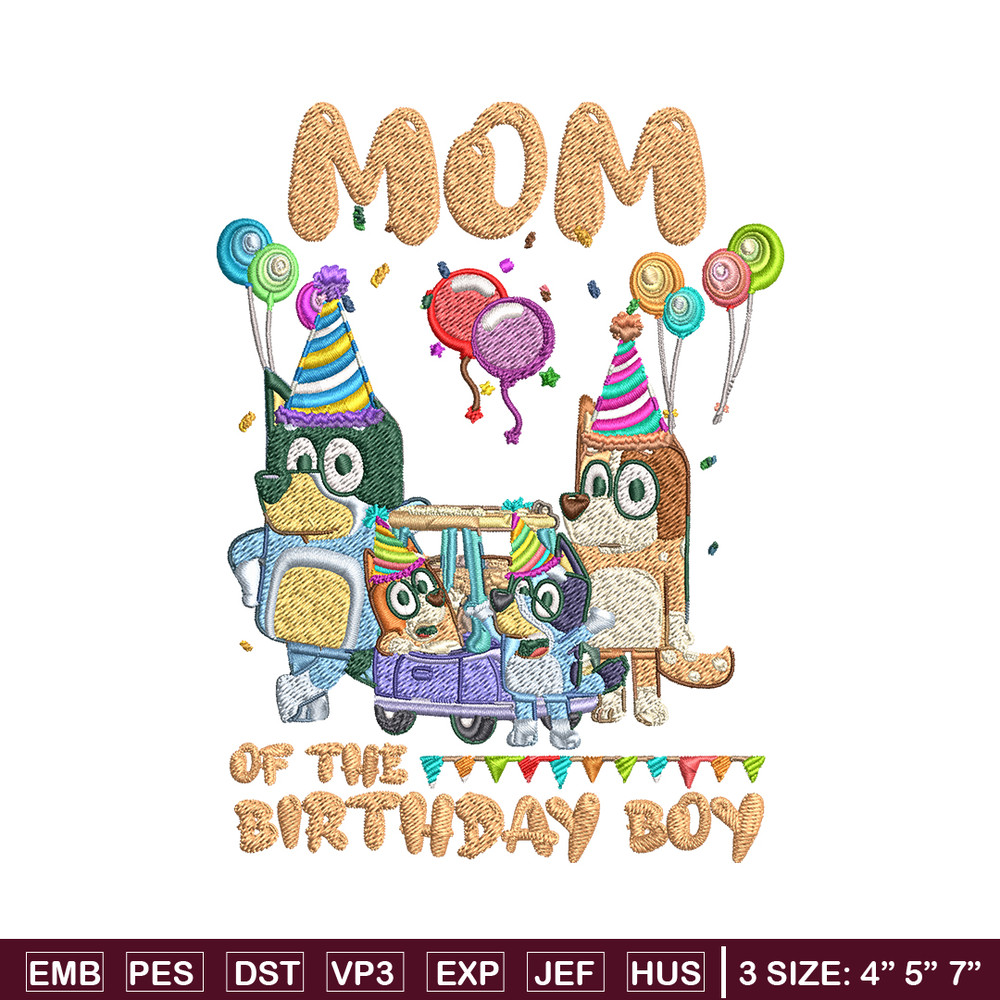 Bluey family Embroidery, Brother of the birthday girl Embroidery, cartoon design, Embroidery File, Digital download..jpg