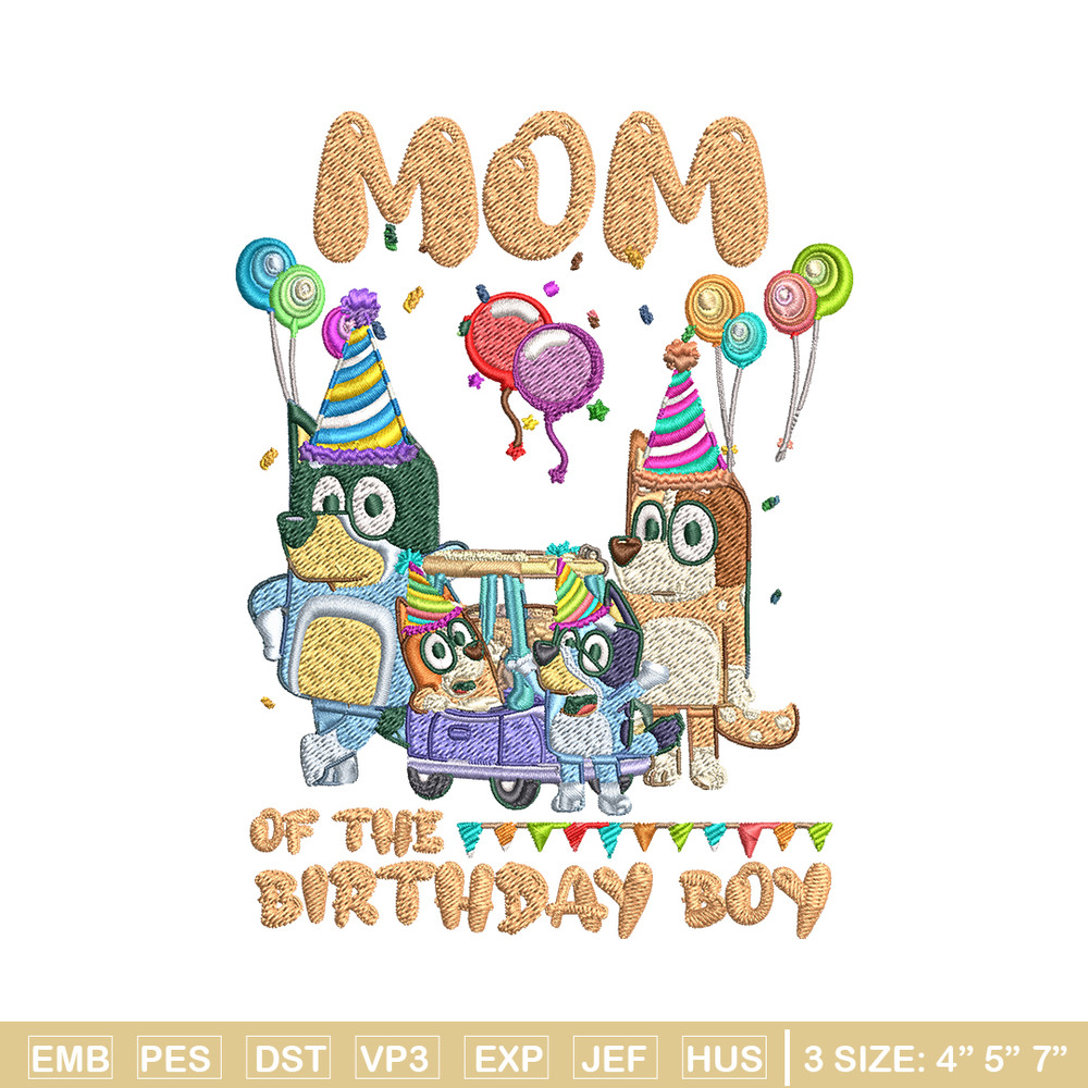 Bluey family Embroidery, Brother of the birthday girl Embroidery, cartoon design, Embroidery File, Digital download..jpg