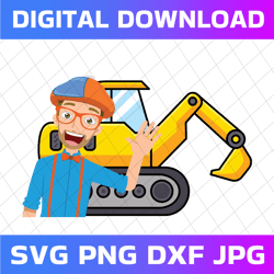 bllippii child kids svg sublimation svg, birthday blippi excavator boy svg, boy birthday matching svg, digital download