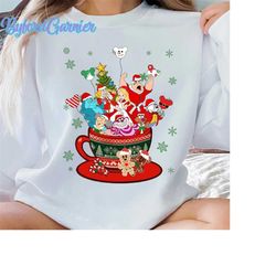 disney alice in wonderland christmas coffee cup balloon shirt, disneyland christmas holiday vacation trip, cheshire cat,
