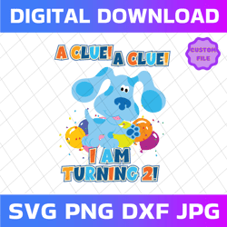 custom age a clue svg, blues clues birthday boy svg, birthday boy dog cute for print and cut or sublimation printing