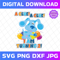 Custom Age A Clue svg, Blues Clues Birthday Boy Svg, Birthday Boy Dog Cute For Print And Cut or Sublimation Printing