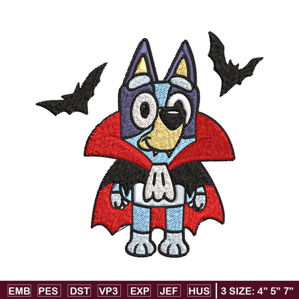Bluey Halloween Embroidery design, Bluey Halloween Embroidery, cartoon design, Embroidery File, Digital download..jpg
