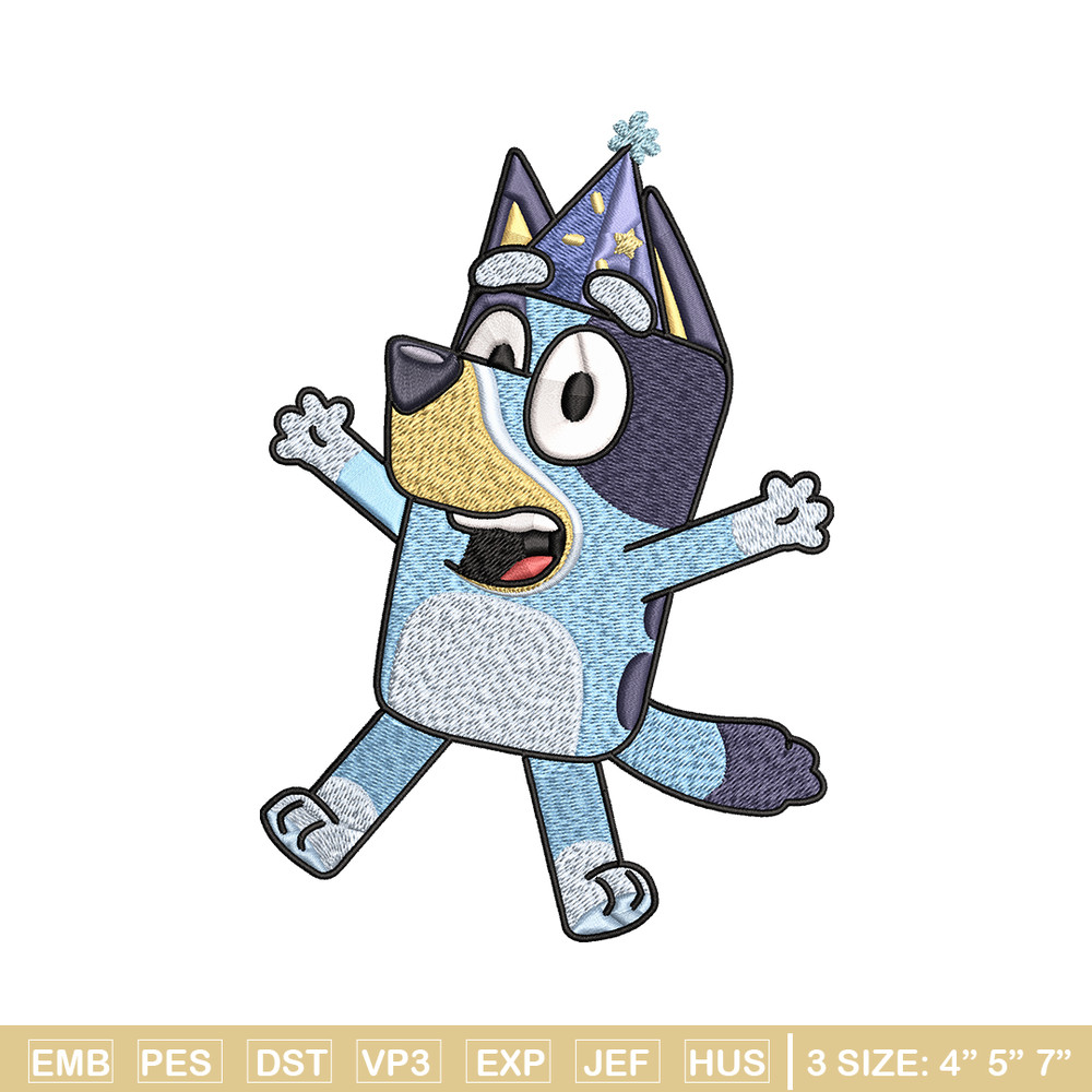 Bluey Happy birthday Embroidery, Bluey Cartoon Embroidery, Disney Embroidery, Embroidery File, digital download..jpg