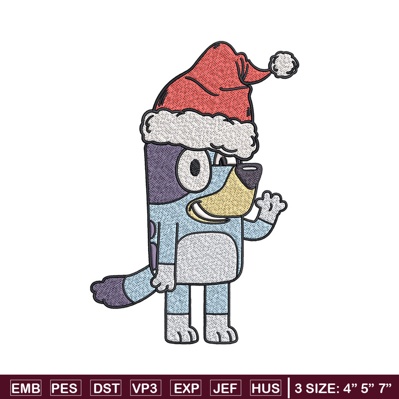 Bluey hat chrismas Embroidery Design, Bluey Embroidery, Embroidery File, Brand Embroidery, Logo shirt, Digital download.jpg