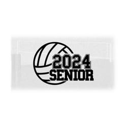 sports clipart: black volleyball with words '2024 senior' in varsity style cutout - class of 2024 players - digital down