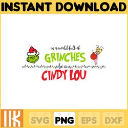 the grnich png, in a world full of grinches cindy lou png, merry grnichmas christmas png, retro grinc png