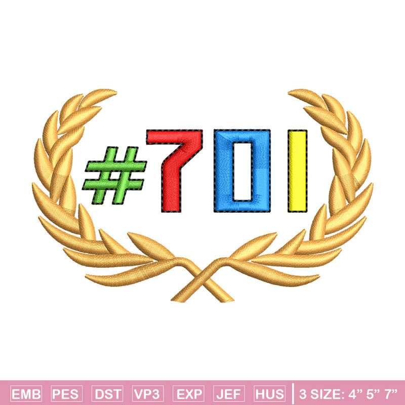 701 logo embroidery design, 701 logo embroidery, embroidery file, logo design, logo shirt, Digital download.jpg