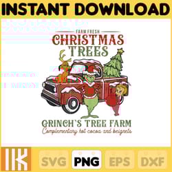 retro christmas sublimation png, farm fresh christmas tree grich's tree farm png, christmas png, trendy christmas png