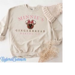minnie gingerbread shirt, disney gingerbread sweatshirt, disney christmas shirt, minnie baking co, minnie mouse christma