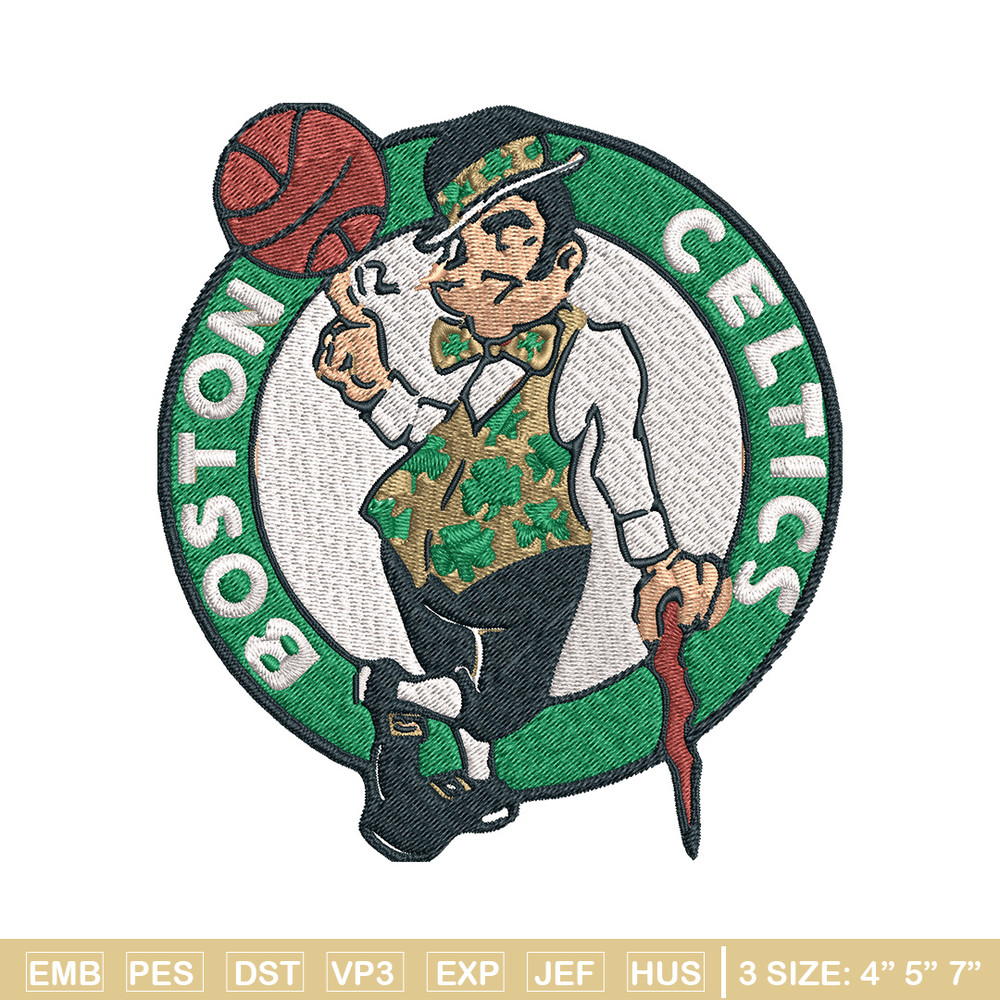 Boston Celtics Embroidery Design, Logo Embroidery, NBA Embroidery, Embroidery File, Logo shirt, Digital download.jpg