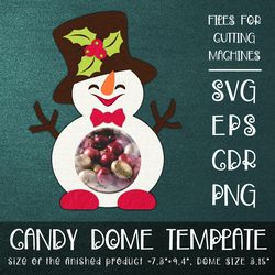 Snowman Candy Dome | Christmas Ornament | Paper Craft Template | Sucker Holder SVG
